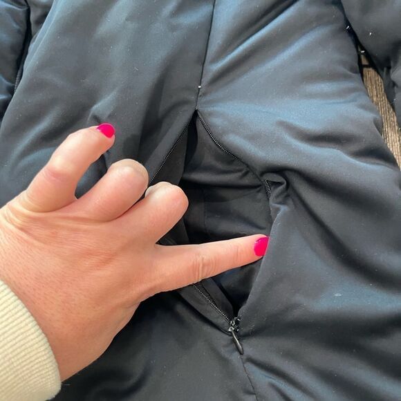 Calvin Klein Duck Down Filled Puffer Winter Coat Black Size L - Picture 3 of 7